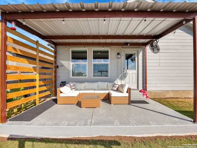 view of patio / terrace featuring an outdoor living space