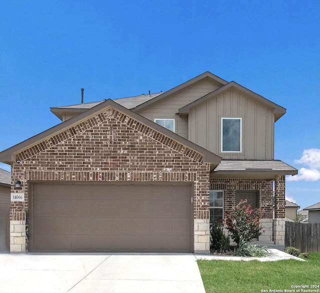 view of property featuring a garage