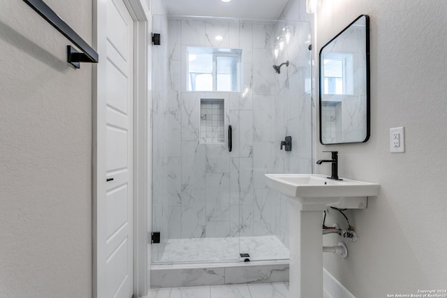 bathroom with an enclosed shower