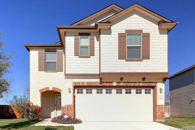 view of front of property featuring a garage