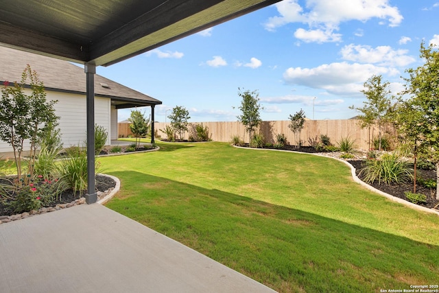 view of yard featuring a patio