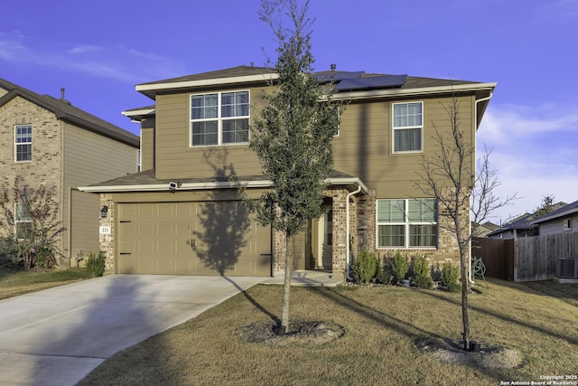 211 Amethyst Woodstar, San Antonio, TX 78253 - view of front of house with solar panels and a garage