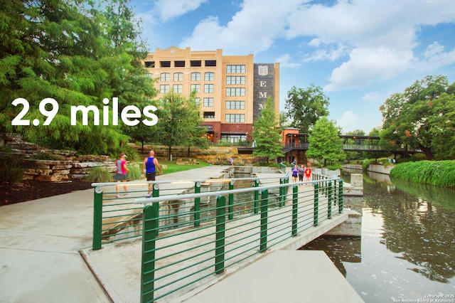 view of property's community with a water view