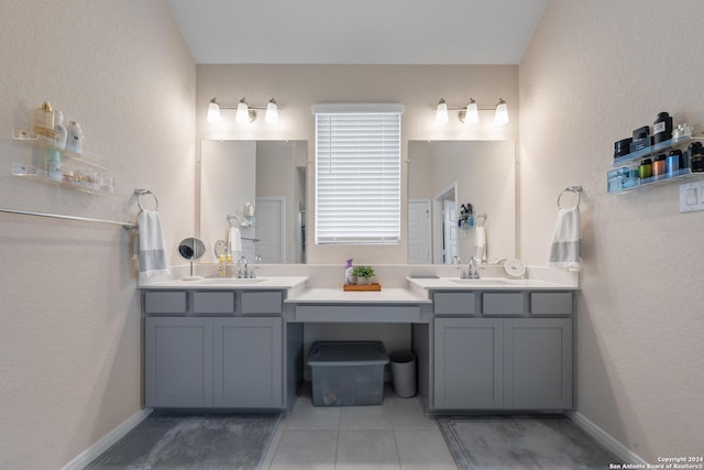 bathroom featuring tile patterned flooring and vanity