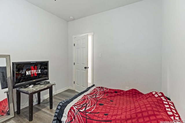 bedroom featuring wood-type flooring