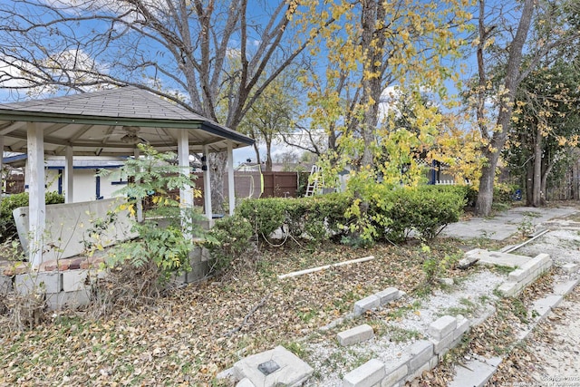 view of yard featuring a gazebo