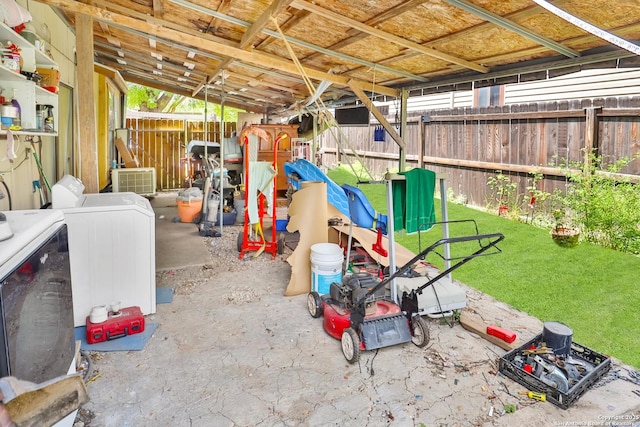 exterior space featuring washer / dryer