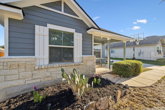 exterior space with covered porch