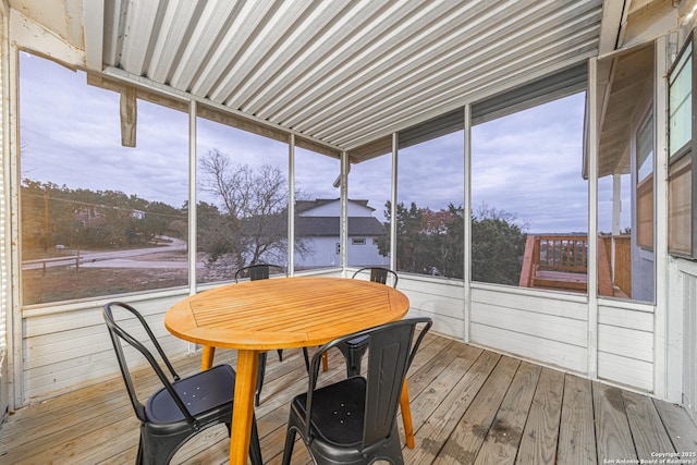 view of unfurnished sunroom