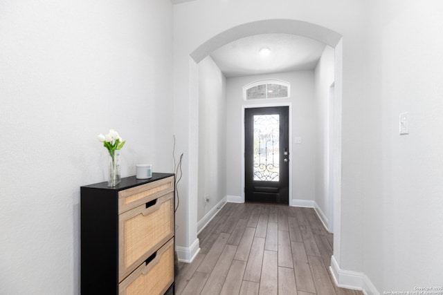 foyer featuring light hardwood / wood-style flooring