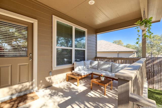 view of patio / terrace featuring an outdoor living space