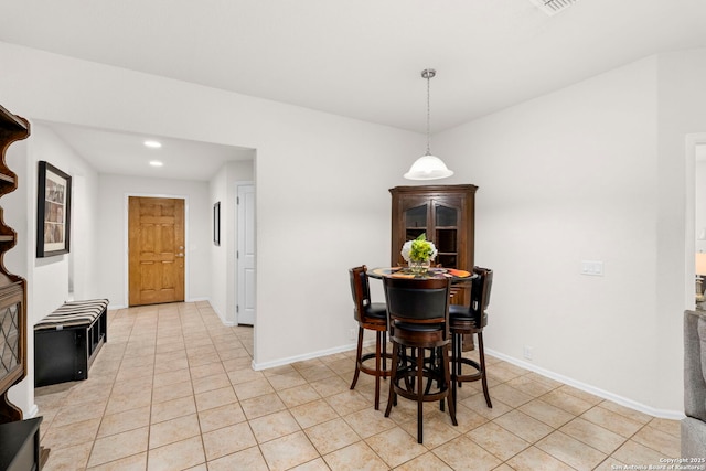 view of tiled dining area