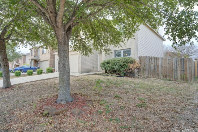 exterior space featuring a garage