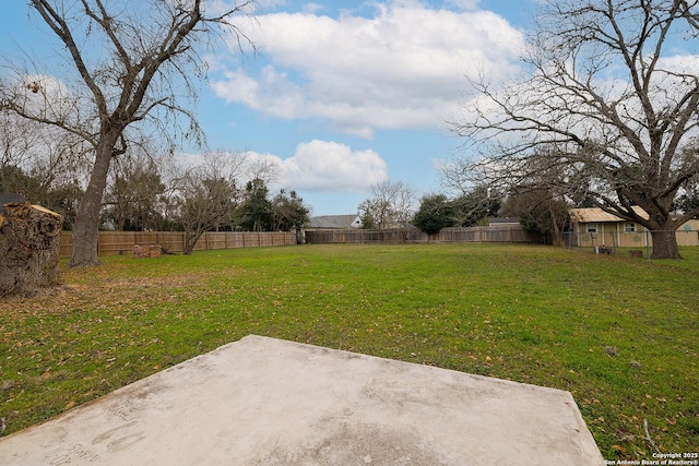 view of yard with a patio