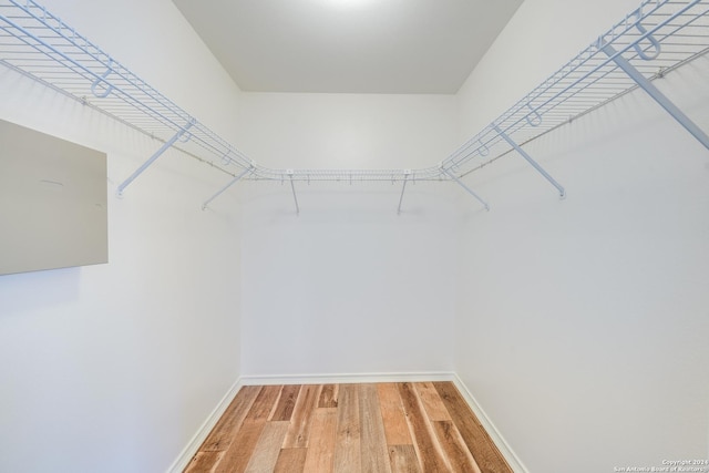 walk in closet featuring hardwood / wood-style floors