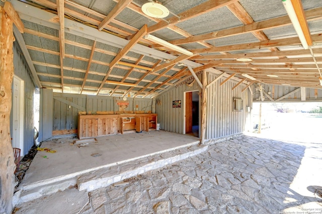 view of unfinished attic