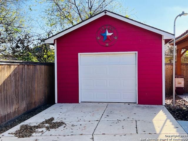 view of garage