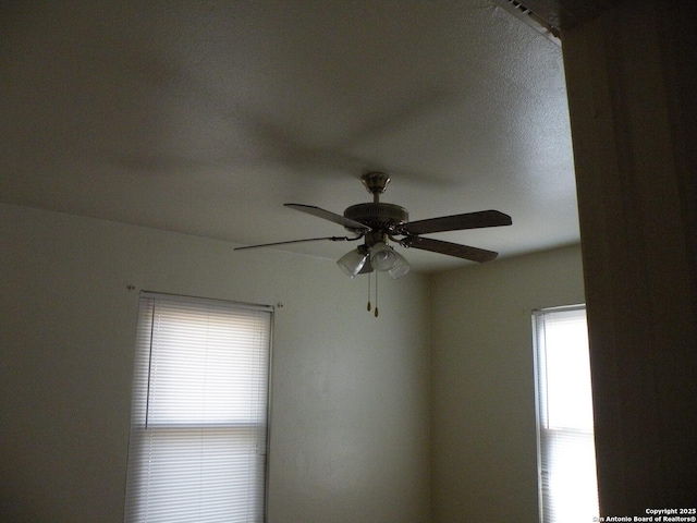 interior details with ceiling fan