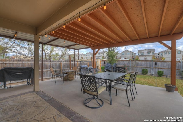 view of patio with area for grilling