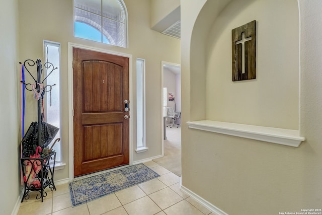 view of tiled foyer entrance