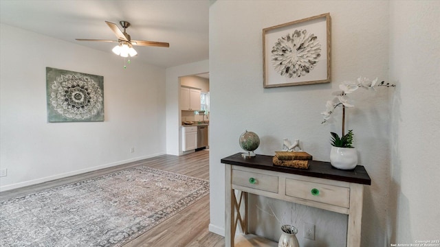 hallway featuring light hardwood / wood-style floors