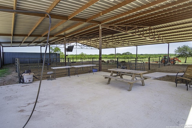 view of patio featuring a rural view