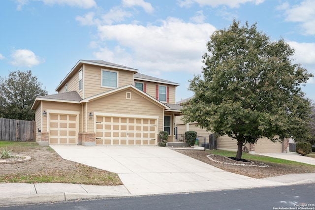 view of front of house with a garage