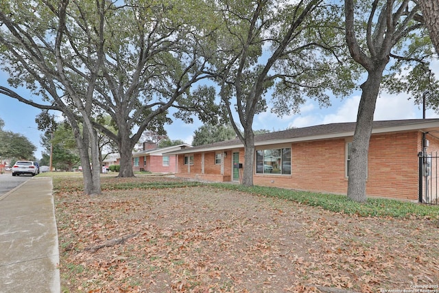 view of single story home