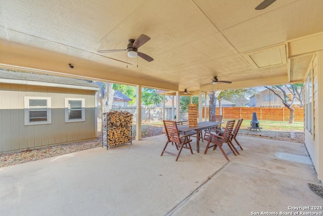 view of patio / terrace with ceiling fan