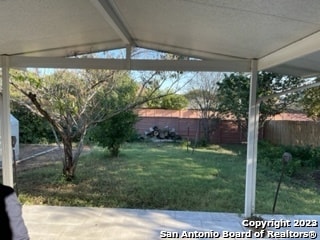 view of yard with a patio area