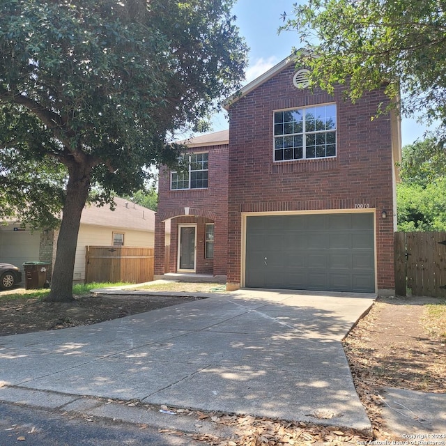 view of front of home with a garage