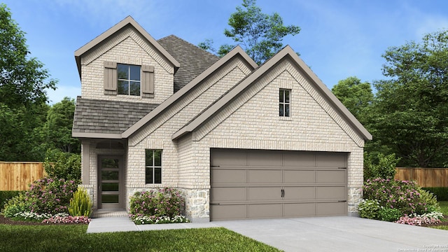 view of front of house with a garage