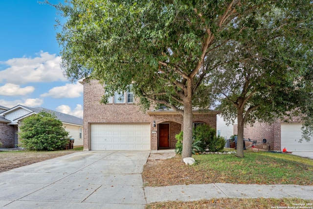 view of front of home with a garage