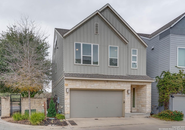 view of front of house with a garage