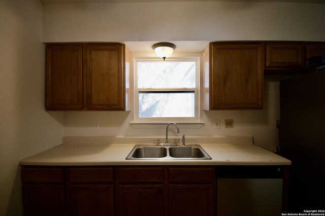 kitchen with fridge and sink