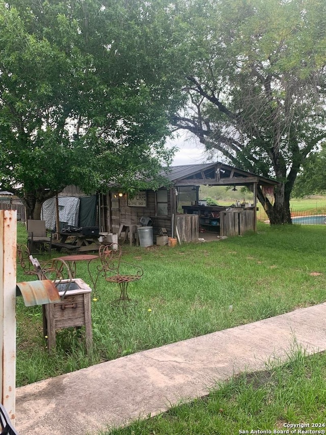 view of yard with a gazebo