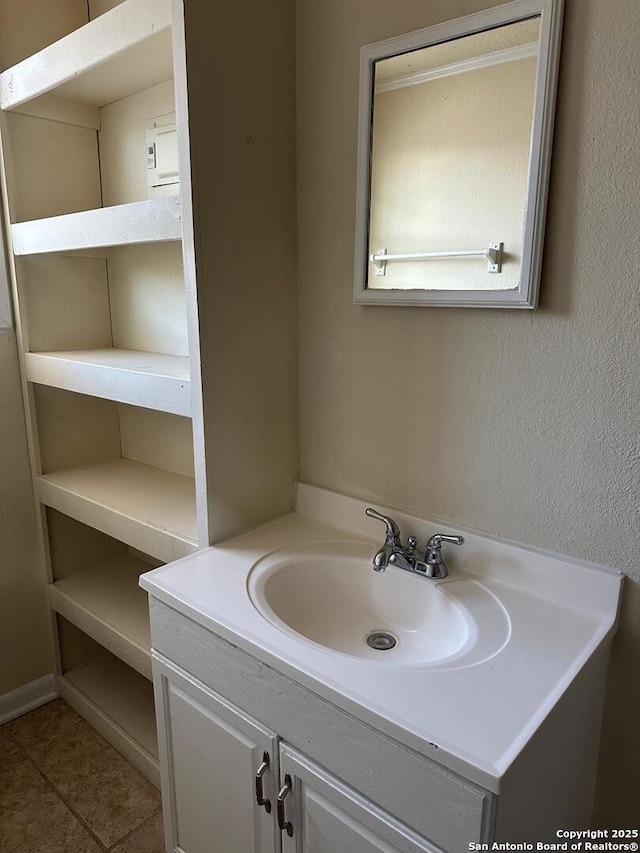 bathroom featuring vanity and tile patterned floors