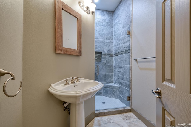 bathroom featuring walk in shower