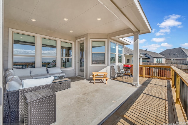 view of patio / terrace with an outdoor hangout area