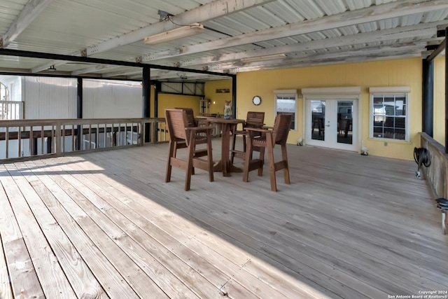 deck featuring french doors