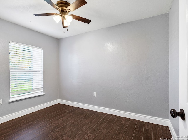 spare room featuring ceiling fan