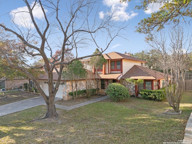 view of property with a front yard