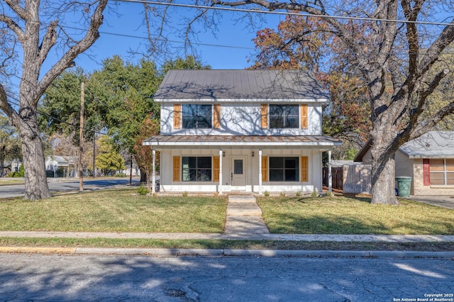 view of front of house with a front yard