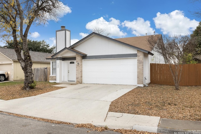 single story home featuring a garage