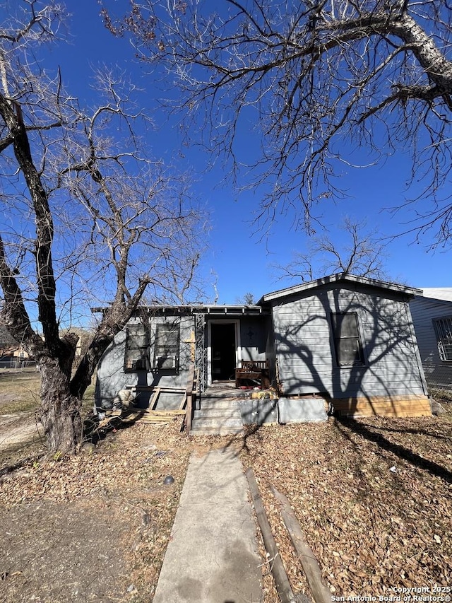 view of single story home