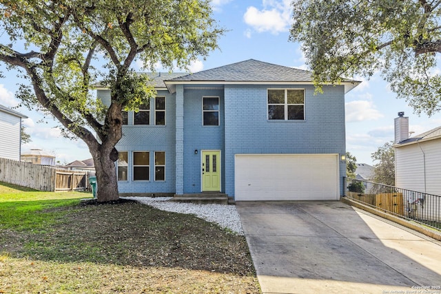 view of front property featuring a garage