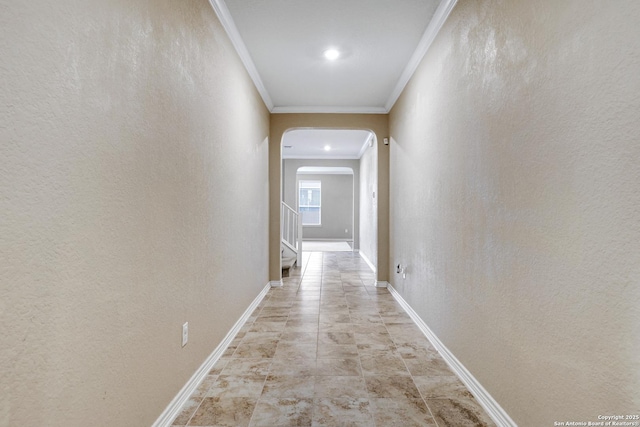 corridor with ornamental molding