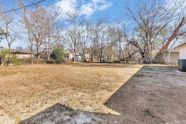 view of yard featuring cooling unit