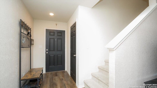 interior space featuring dark wood-type flooring