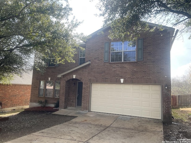 view of front of home with a garage